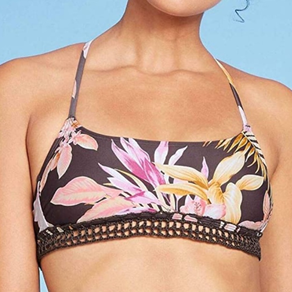 Bralette Bikini Top - XhilarationMulti Floral Small - Picture 3 of 10